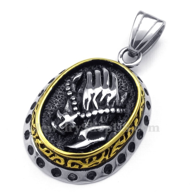 Titanium Shaking Hands Hanger Ketting (Gratis Ketting) Titanium Shaking Hands Hanger Ketting (Gratis Ketting)