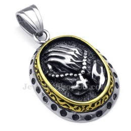 Titanium Shaking Hands Hanger Ketting (Gratis Ketting)