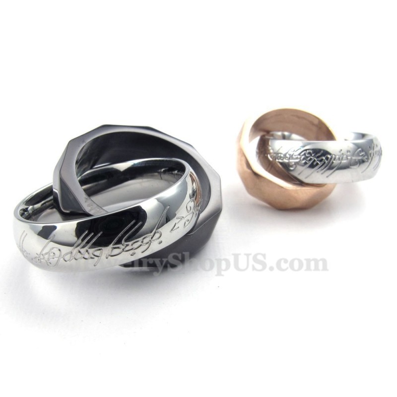 Titanium Dubbele In Elkaar Grijpende Ringen Hanger Ketting (Gratis Ketting) (Één Paar) Titanium Dubbele In Elkaar Grijpende Ringen Hanger Ketting (Gratis Ketting) (Één Paar)