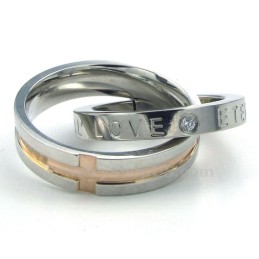 Titanium Koppels In Elkaar Grijpende Ringen Hanger Ketting Liefdescadeau (Gratis Ketting) (Één Paar)