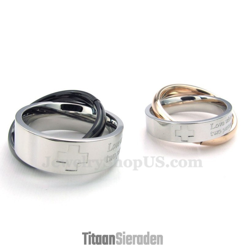 Titanium Kruis Hanger Ketting (Gratis Ketting) (Één Paar)