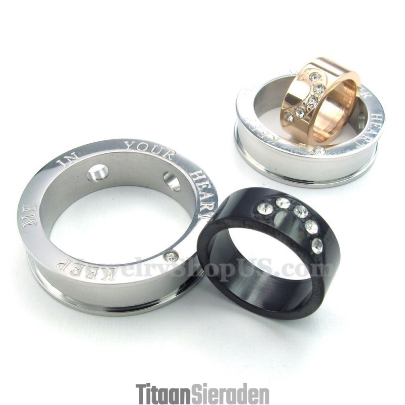 In Elkaar Grijpende Cirkels Titanium Koppelhanger Ketting (Gratis Ketting) (Één Paar) In Elkaar Grijpende Cirkels Titanium Koppelhanger Ketting (Gratis Ketting) (Één Paar)