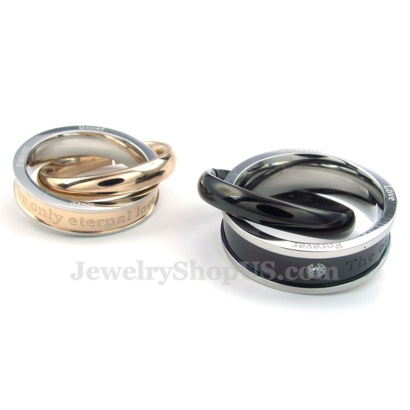 Dubbele Cirkels Titanium Koppelhanger Ketting (Gratis Ketting) (Één Paar) Dubbele Cirkels Titanium Koppelhanger Ketting (Gratis Ketting) (Één Paar)
