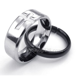 Titanium In Elkaar Grijpende Cirkels Hanger Ketting (Gratis Ketting) (Één Paar)