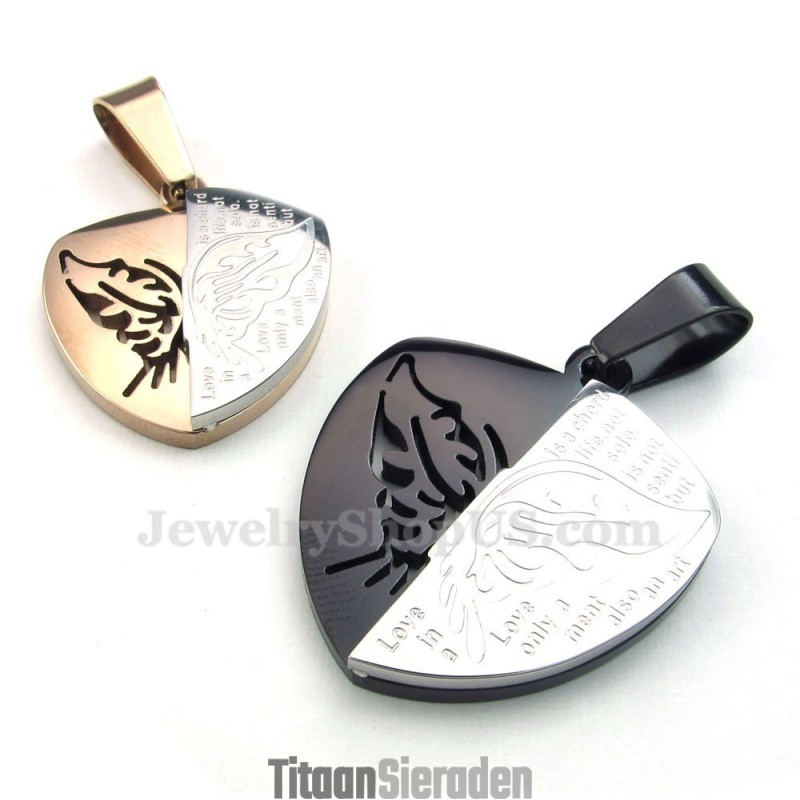 Titanium Vlinderhanger Voor Koppels (Gratis Ketting) (Één Paar) Titanium Vlinderhanger Voor Koppels (Gratis Ketting) (Één Paar)