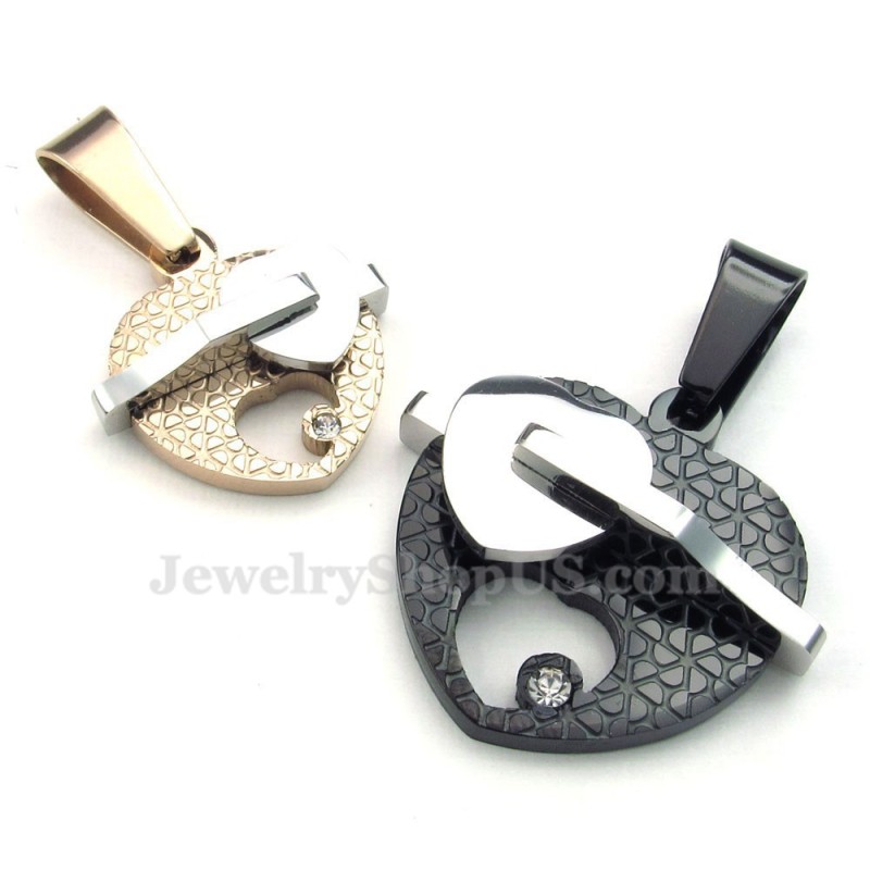 Titanium Dubbele Harten Hanger Ketting (Gratis Ketting) Titanium Dubbele Harten Hanger Ketting (Gratis Ketting)