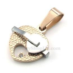 Titanium Dubbele Harten Hanger Ketting (Gratis Ketting)