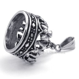 Titanium Hanger Ketting Met Keizerlijke Kroon (Gratis Ketting)