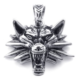 Titanium Wolf Hanger Ketting (Gratis Ketting)