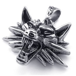 Titanium Wolf Hanger Ketting (Gratis Ketting)
