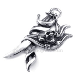 Schedel Titanium Mes Hanger Ketting (Gratis Ketting)