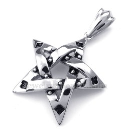 Titanium Spots Vijfpuntige Ster Hanger Ketting (Gratis Ketting)