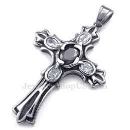 Zirkoon Titanium Kruis Hanger Ketting (Gratis Ketting)