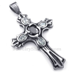 Zirkoon Titanium Kruis Hanger Ketting (Gratis Ketting)
