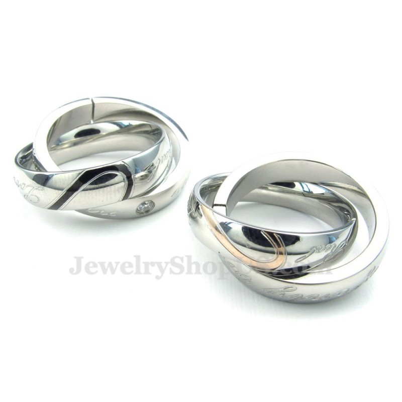 Ketting Met In Elkaar Grijpende Cirkels Van Titanium Voor Koppels (Gratis Ketting) (Één Paar) Ketting Met In Elkaar Grijpende Cirkels Van Titanium Voor Koppels (Gratis Ketting) (Één Paar)