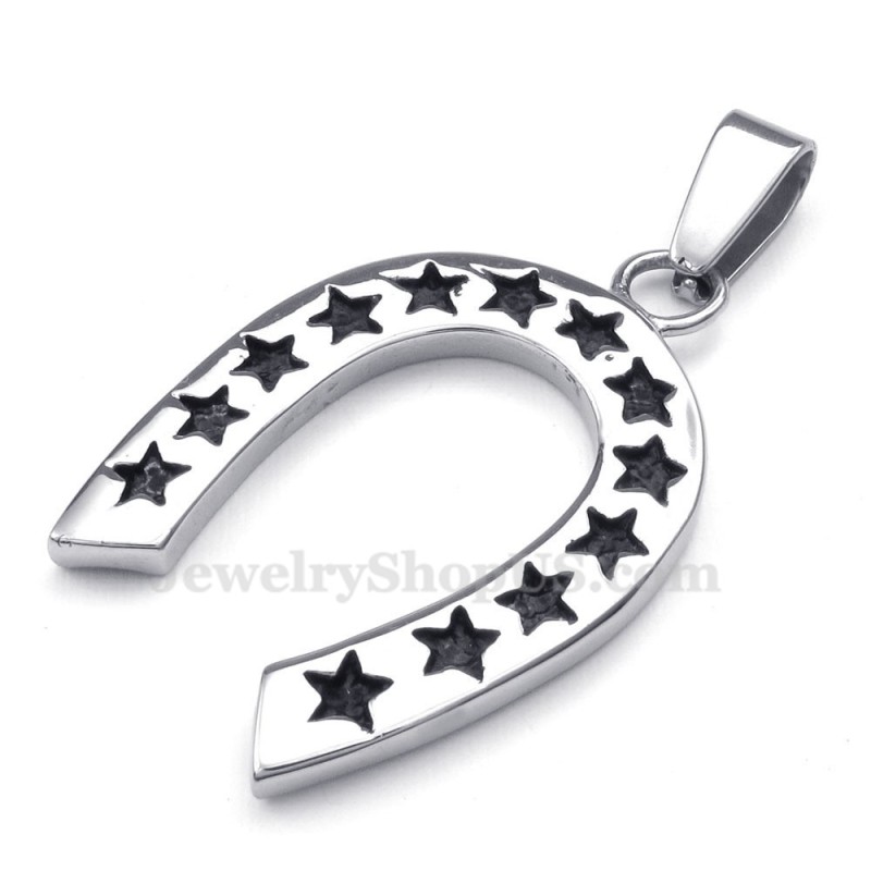 Titanium Hoefijzer Hanger Ketting (Gratis Ketting)