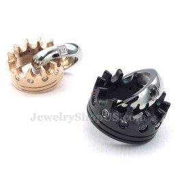 Titanium Imperial Crown Ringen Koppels Hanger Ketting (Gratis Ketting) (Eén Paar)