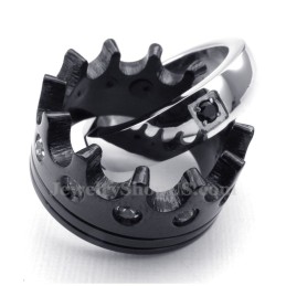 Titanium Imperial Crown Ringen Koppels Hanger Ketting (Gratis Ketting) (Eén Paar)