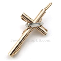 Titanium Kruisringen Koppelhanger Ketting (Gratis Ketting) (Één Paar)