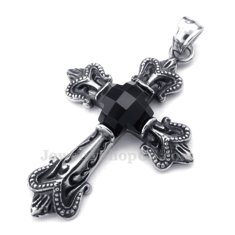Zwarte Zirkonia Kruis Titanium Hanger Ketting (Gratis Ketting) Zwarte Zirkonia Kruis Titanium Hanger Ketting (Gratis Ketting)
