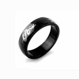 Dragon Heren 6Mm Zwarte Titanium Ring