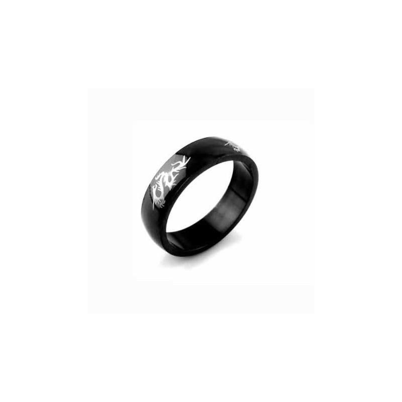Dragon Heren 6Mm Zwarte Titanium Ring Dragon Heren 6Mm Zwarte Titanium Ring