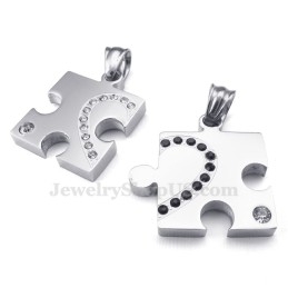 Titanium Sign Couples Hanger Ketting (Gratis Ketting) (Eén Paar)