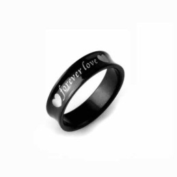 Forever Love Heren 6Mm Zwarte Titanium Ring
