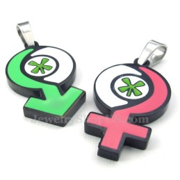 Titanium Hanger Met Symbool Voor Jongens En Meisjes (Gratis Ketting) (Één Paar)