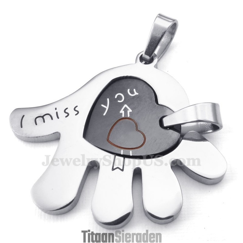 Titanium Koppels Handharten Hanger Ketting (Gratis Ketting) (Één Paar) Titanium Koppels Handharten Hanger Ketting (Gratis Ketting) (Één Paar)