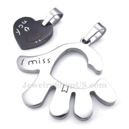 Titanium Koppels Handharten Hanger Ketting (Gratis Ketting) (Één Paar)