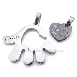 Titanium Koppels Handharten Hanger Ketting (Gratis Ketting) (Één Paar)
