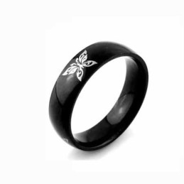 Vlinder Heren 6 Mm Zwarte Titanium Ring