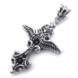 Zwarte Zirkoon Titanium Hanger Ketting (Gratis Ketting)