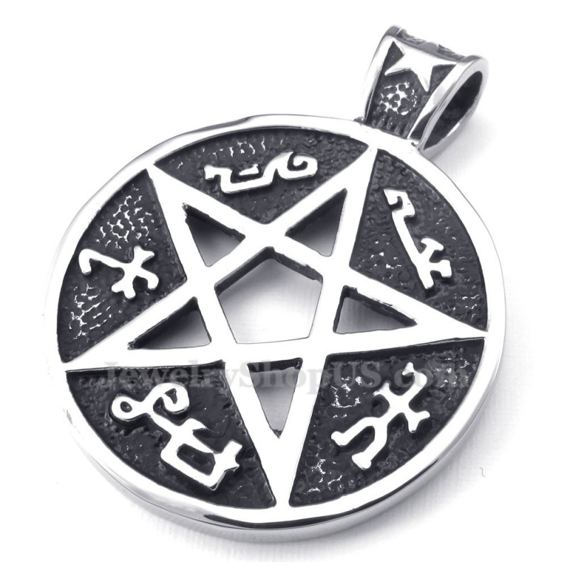 Titanium Vijfpuntige Ster Hanger Ketting (Gratis Ketting)