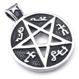 Titanium Vijfpuntige Ster Hanger Ketting (Gratis Ketting)