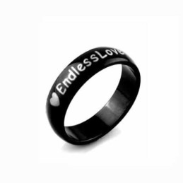 Endless Love Heren 6Mm Zwarte Titanium Ring