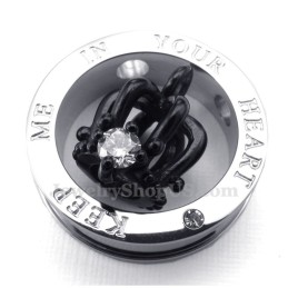 Titanium Imperial Crown Couples Hanger Ketting (Gratis Ketting) (Eén Paar)