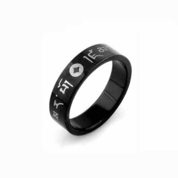 Koreaanse Herenring Van 6 Mm Zwart Titanium