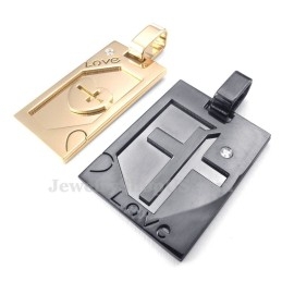 Titanium Kruis Hanger Ketting (Gratis Ketting) (Één Paar)