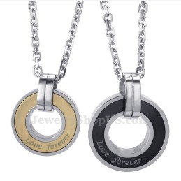 Titanium Circles Couples Hanger Ketting (Gratis Ketting) (Eén Paar)