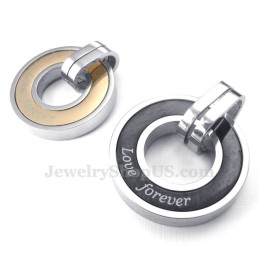 Titanium Circles Couples Hanger Ketting (Gratis Ketting) (Eén Paar)