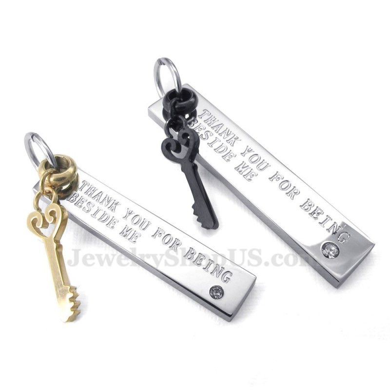 Titanium Sleutelkoppels Hanger Ketting (Gratis Ketting) (Één Paar) Titanium Sleutelkoppels Hanger Ketting (Gratis Ketting) (Één Paar)