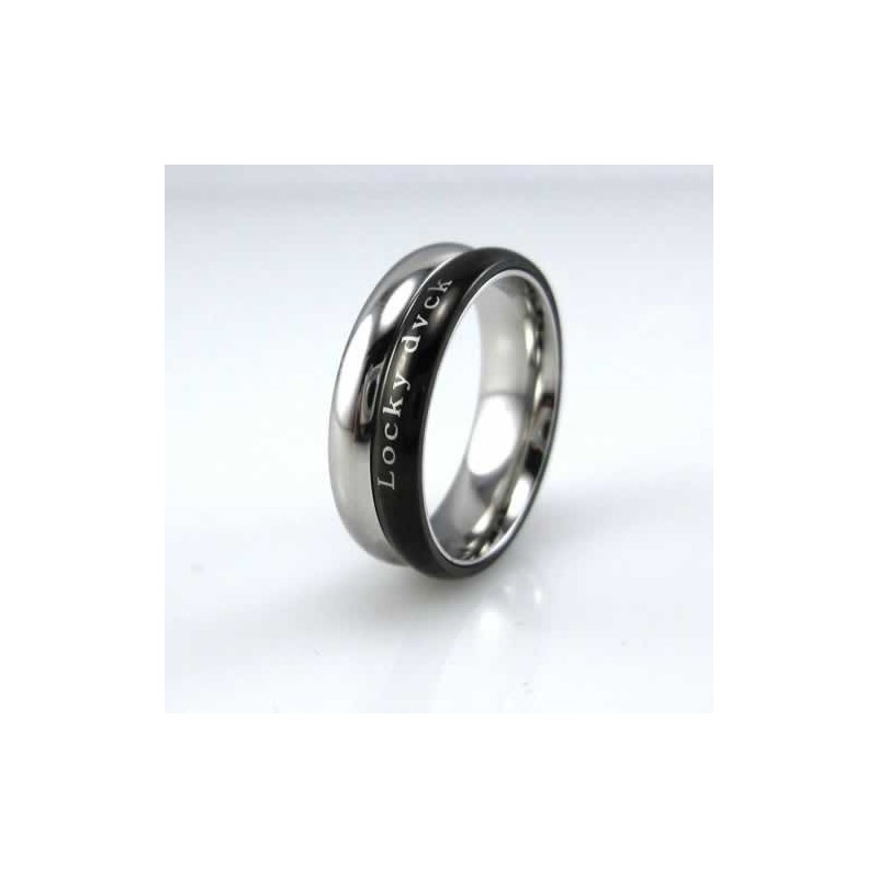 Locky Dvck Unisex 6Mm Zwarte Titanium Ring Locky Dvck Unisex 6Mm Zwarte Titanium Ring