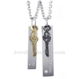 Titanium Sleutelkoppels Hanger Ketting (Gratis Ketting) (Één Paar)