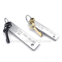 Titanium Sleutelkoppels Hanger Ketting (Gratis Ketting) (Één Paar)
