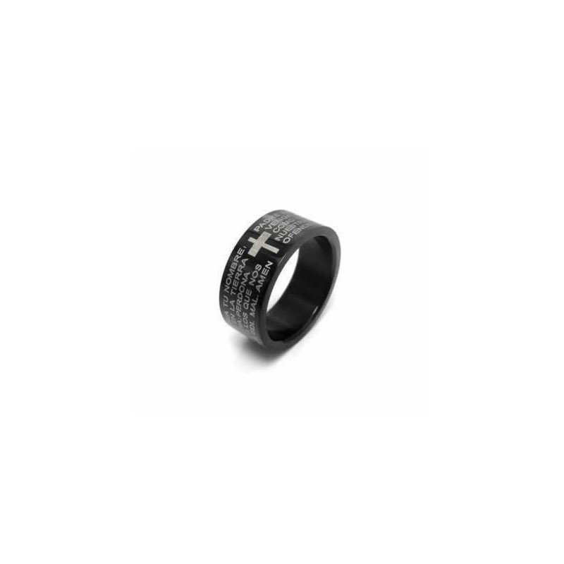 Bijbelkruis Heren 6Mm Zwarte Titanium Ring Bijbelkruis Heren 6Mm Zwarte Titanium Ring