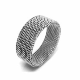 Unisex 8 Mm Titanium Ring Met Mesh