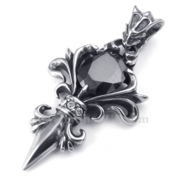 Zwarte Zirkoon Titanium Hanger Ketting (Gratis Ketting)