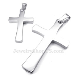Zilveren Titanium Kruishanger Ketting (Gratis Ketting) (Één Paar)